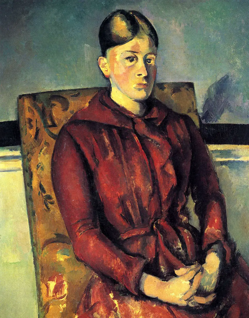 Madame Cezanne in a Yellow Armchair in Detail Paul Cezanne